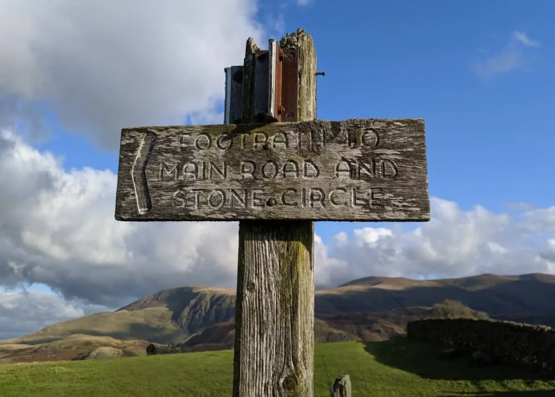 Castlerigg Stone Circle Old Sign