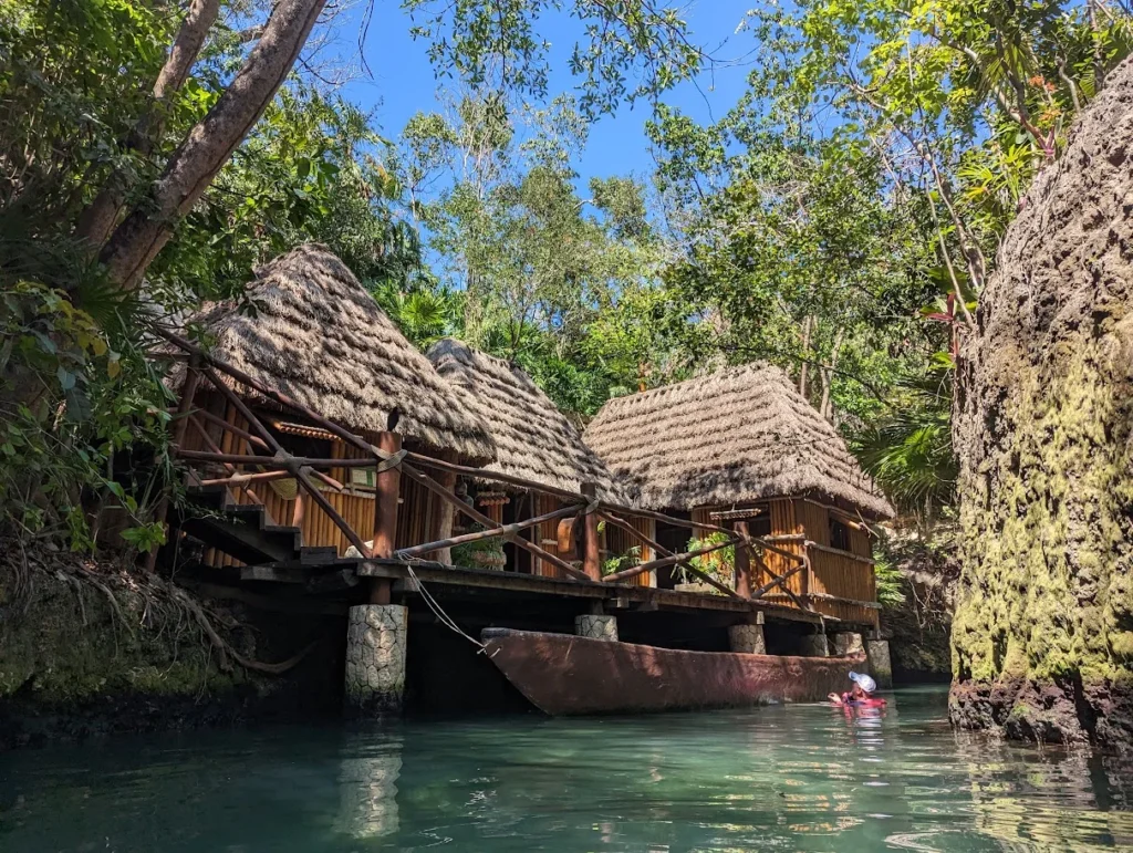 Exploring the underground rivers of Xcaret