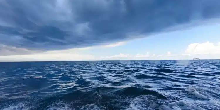 Open Ocean. A storm nearby